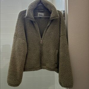NWT American Eagle Olive Sherpa Jacket